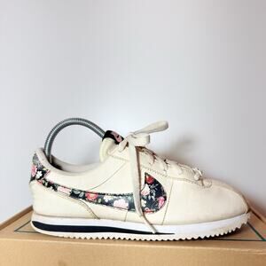 Nike Cortez Floral Ivory Youth Size 6 Girls Casual Lifestyle Sneakers Shoes Kids